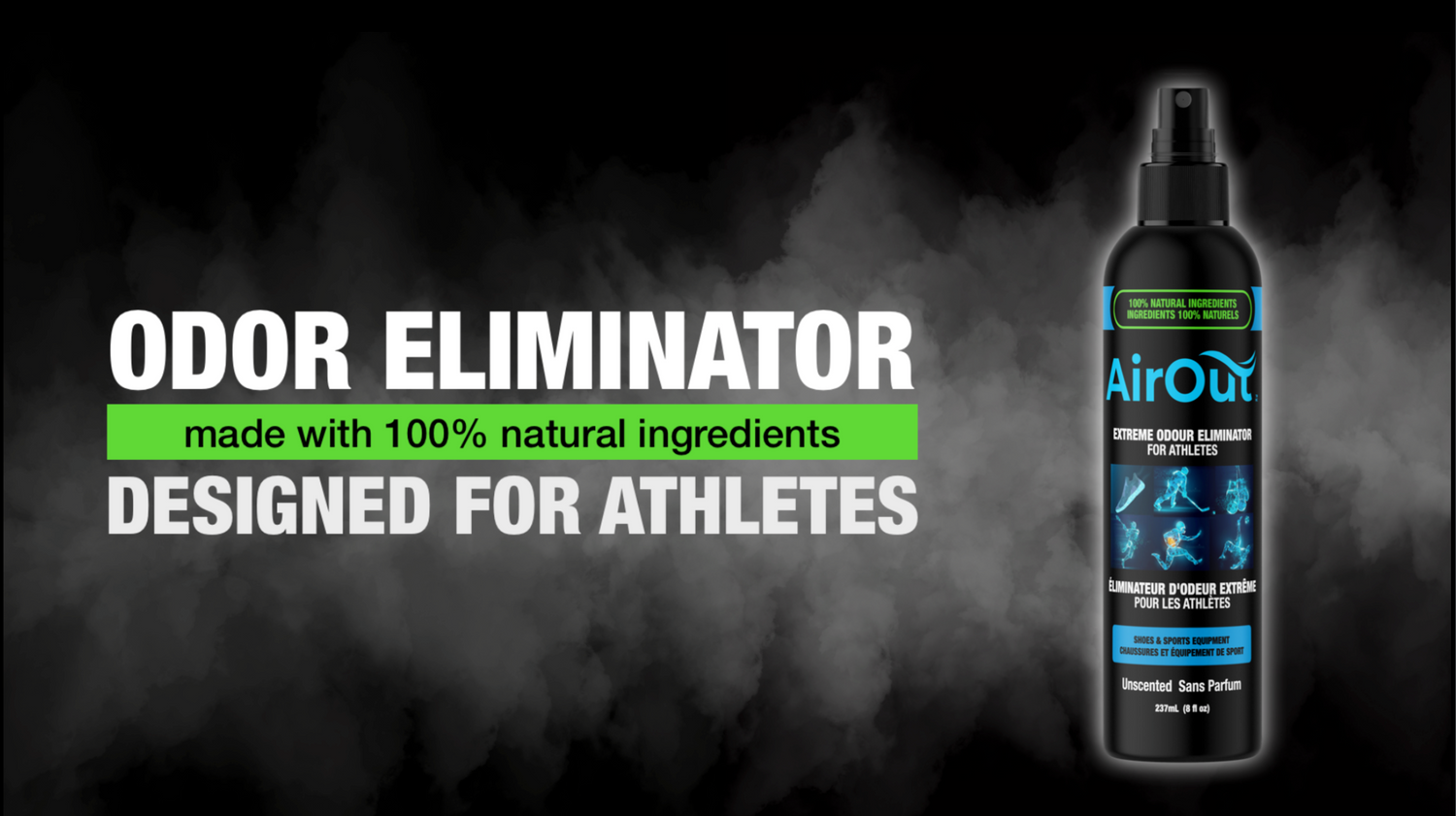 AirOut is a powerful, natural, & safe deodorizer for skin & sport gear