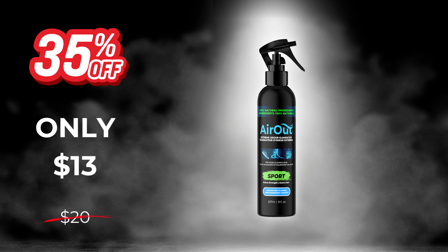 AirOut 'SPORT' Spray For Shoes, Gear, Surfaces - 237ml 35% OFF